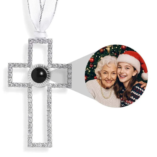 Personalized Gleaming Cross Christmas Tree Decoration