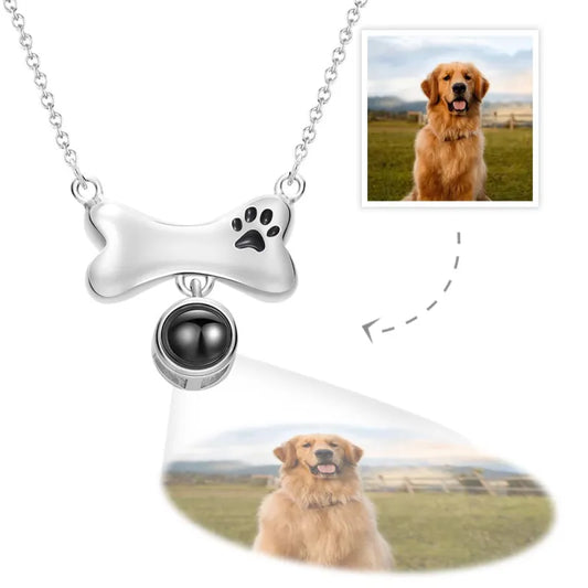 Personalized Photo Projection Necklace – Pet Memorial Bone Gift