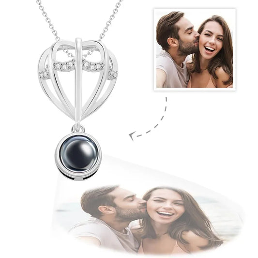 Personalized Photo Projection Necklace with Pendant – Gift for Her